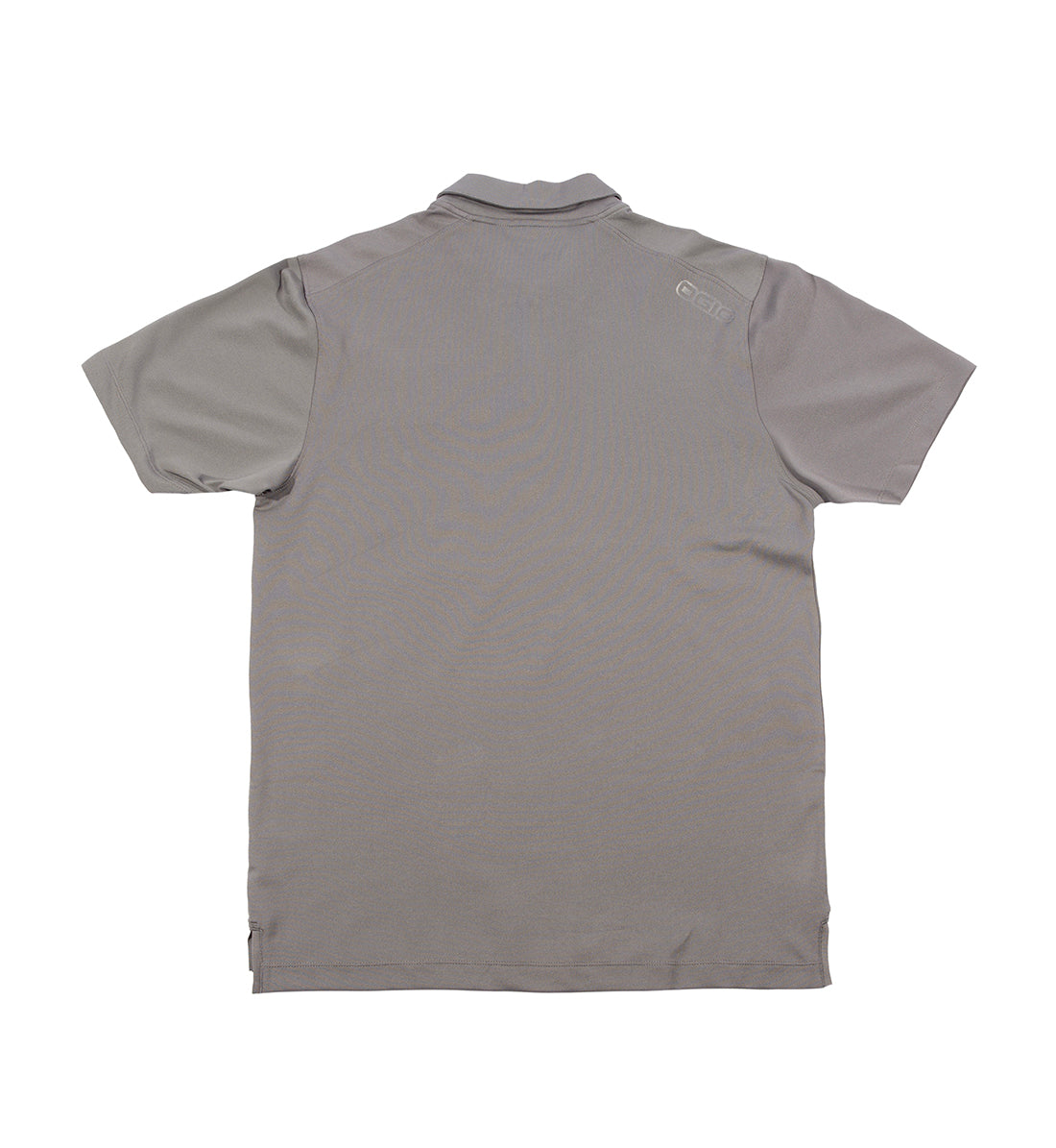 KMC Wheel short sleeve polo in gray, featuring a back view with logo detail.