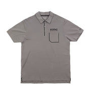 KMC Wheel Short Sleeve Polo in gray, featuring a classic collar and logo on the chest, displayed against a white background.