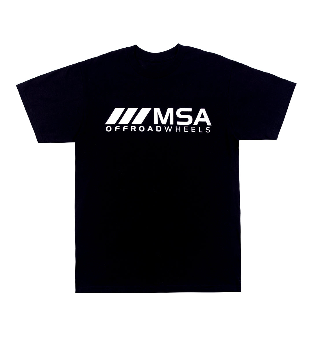 Black short sleeve tee featuring the MSA logo on the front.
