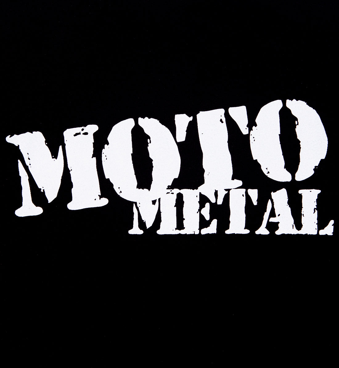 Black Moto Metal logo short sleeve t-shirt with a centered logo design on the back.