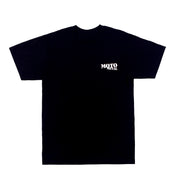 Black short sleeve tee featuring the Moto Metal logo prominently on the front.