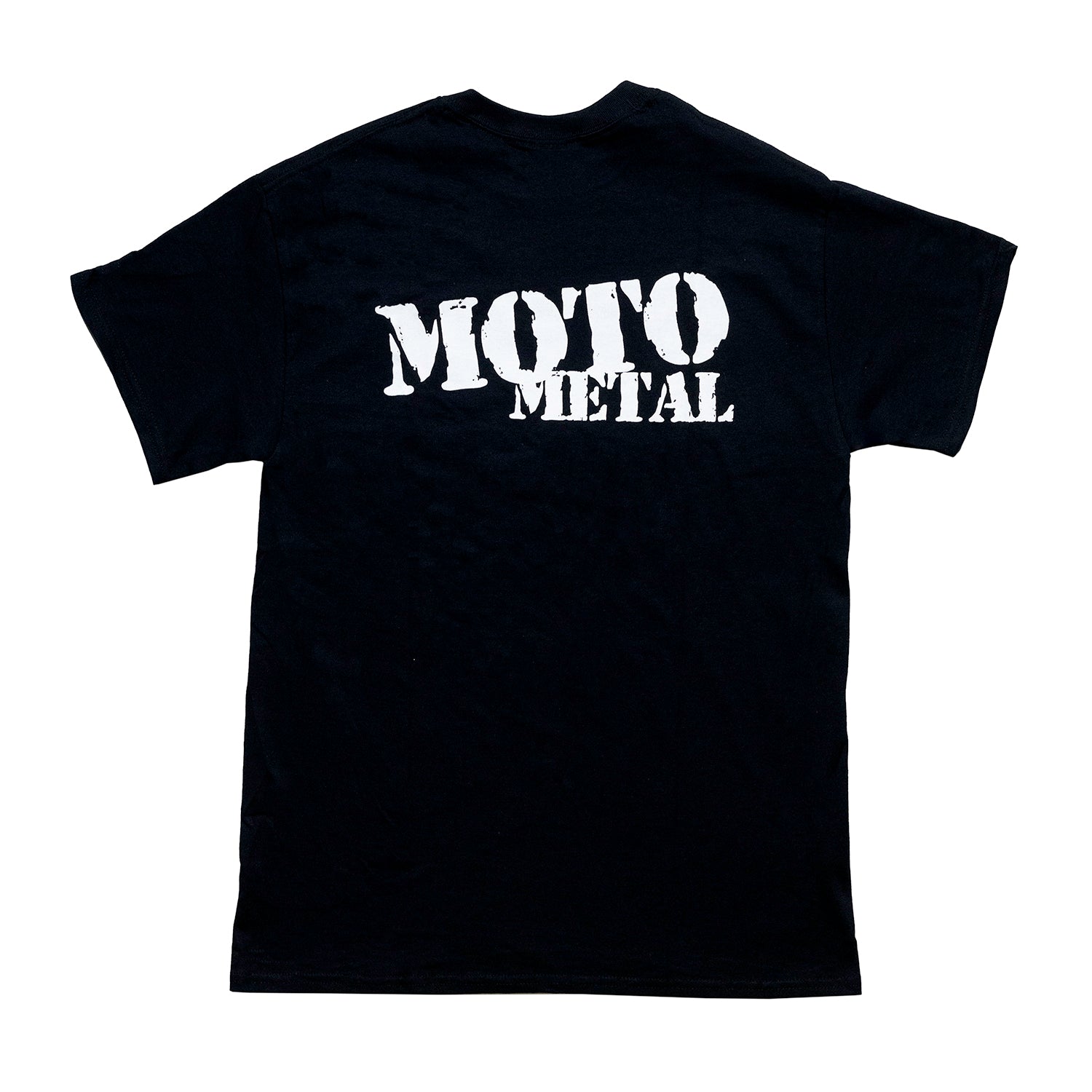 Moto Metal LEGACY Short Sleeve Tee in black with logo design on the chest.