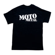 Moto Metal LEGACY Short Sleeve Tee in black with logo design on the chest.