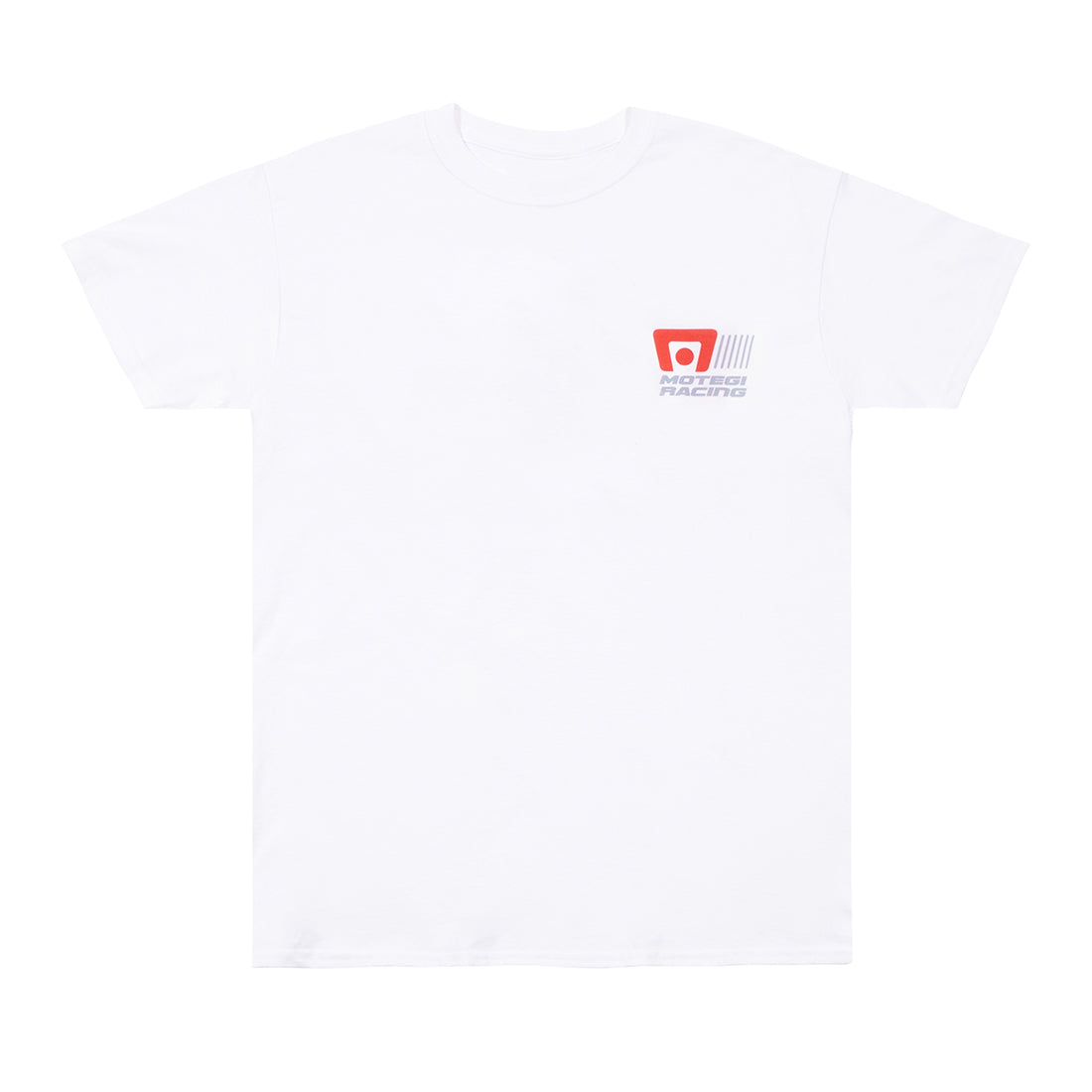 Motegi Racing logo short sleeve tee in white with a bold front graphic.