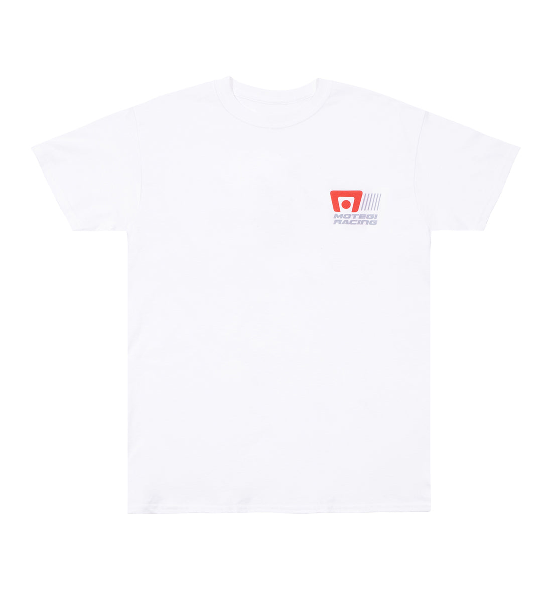 Motegi Racing logo short sleeve tee in white with a bold front graphic.