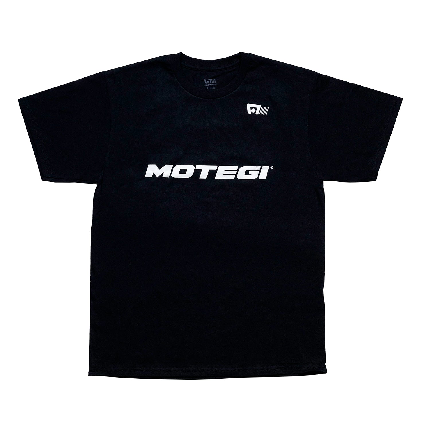 Motegi LOGO Short Sleeve Tee in black featuring the Motegi logo prominently displayed on the chest.