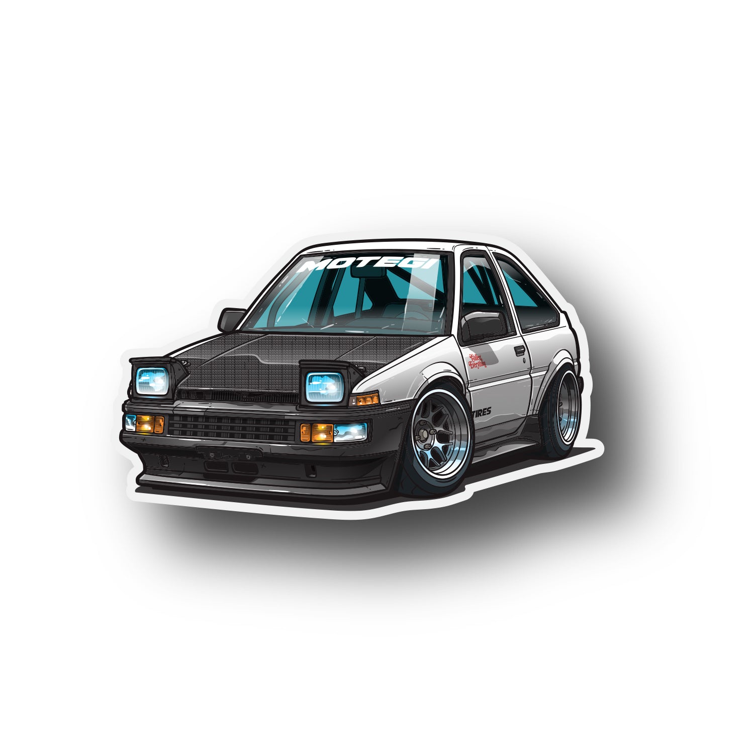 Motegi SD sticker, 3.75 inches, featuring a sleek design with bold colors and the Motegi logo.