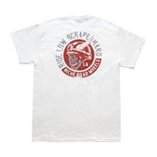 Niche SCRAPE HARD Short Sleeve Tee in black, featuring a bold graphic print on the front.