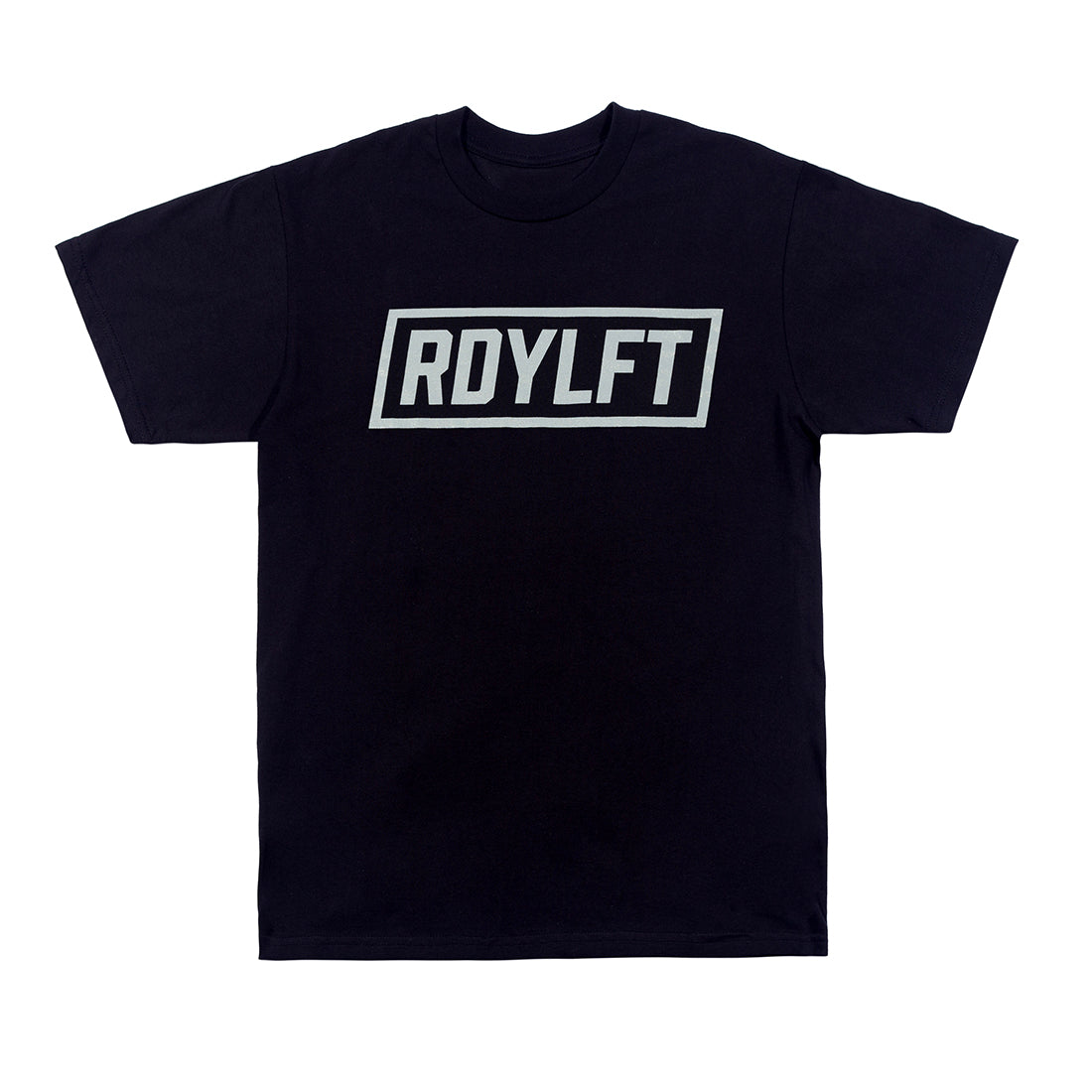 Black ReadyLift RDYLFT short sleeve tee with bold white logo on the front.