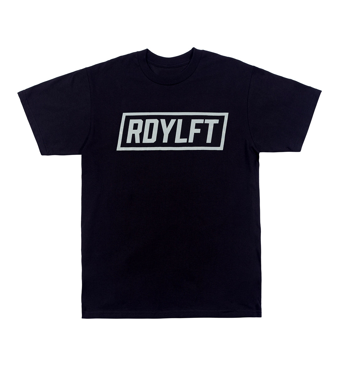 Black ReadyLift RDYLFT short sleeve tee with bold white logo on the front.