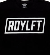 Black ReadyLift RDYLFT short sleeve tee featuring a bold logo design on the front.