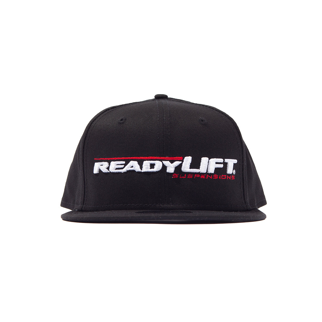 ReadyLift snapback hat featuring a black design with the ReadyLift logo prominently on the front.