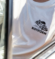 Rotiform Racing Gentlemen Short Sleeve Tee in cream, featuring a bold graphic design on the front.