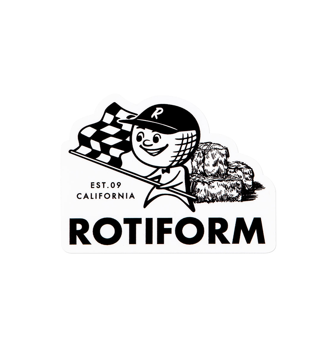 Rotiform RACING GENTLEMEN sticker featuring a bold design with vintage-style typography in black and white.