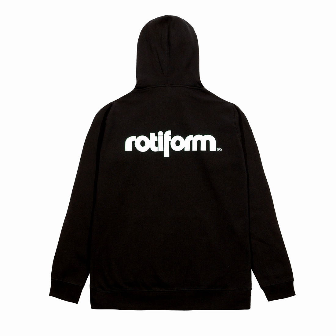 Rotiform STAPLE Hoodie in black and white, featuring a bold logo on the back, designed for casual wear.