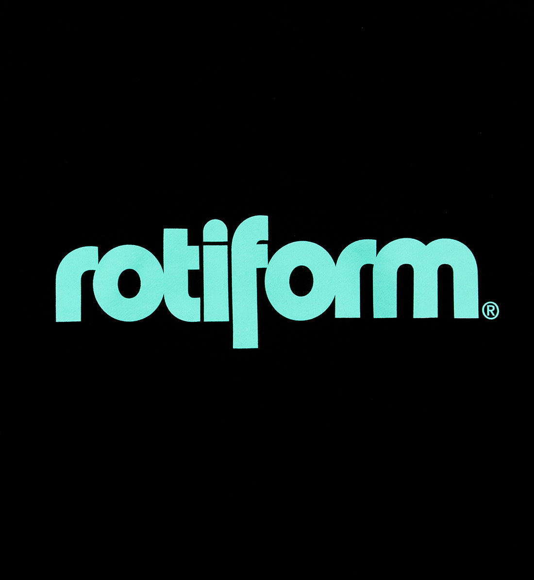 Rotiform STAPLE Hoodie in black and teal, featuring a front logo print and back detail design.