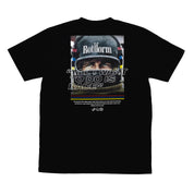 Rotiform ALL I WANT Short Sleeve Tee featuring a bold graphic print on the front, black fabric, and a classic crew neck design.