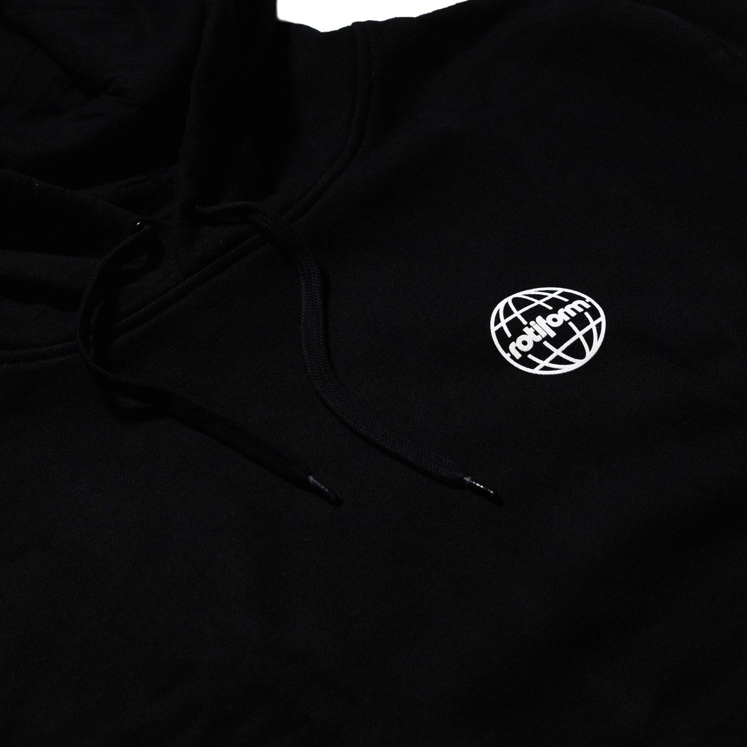 Black Rotiform "YOU CAN'T BUY COOL" pullover hoodie featuring white graphic text on the front.