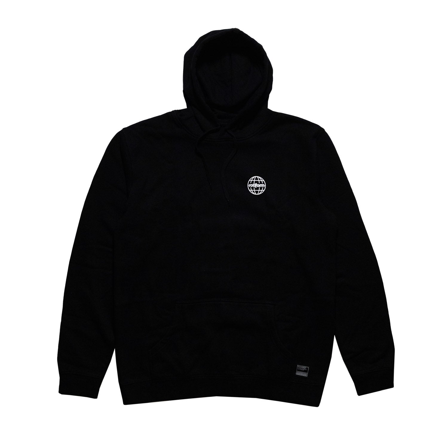 Rotiform "YOU CAN'T BUY COOL" pullover hoodie in black with white text, showcasing a casual streetwear style.