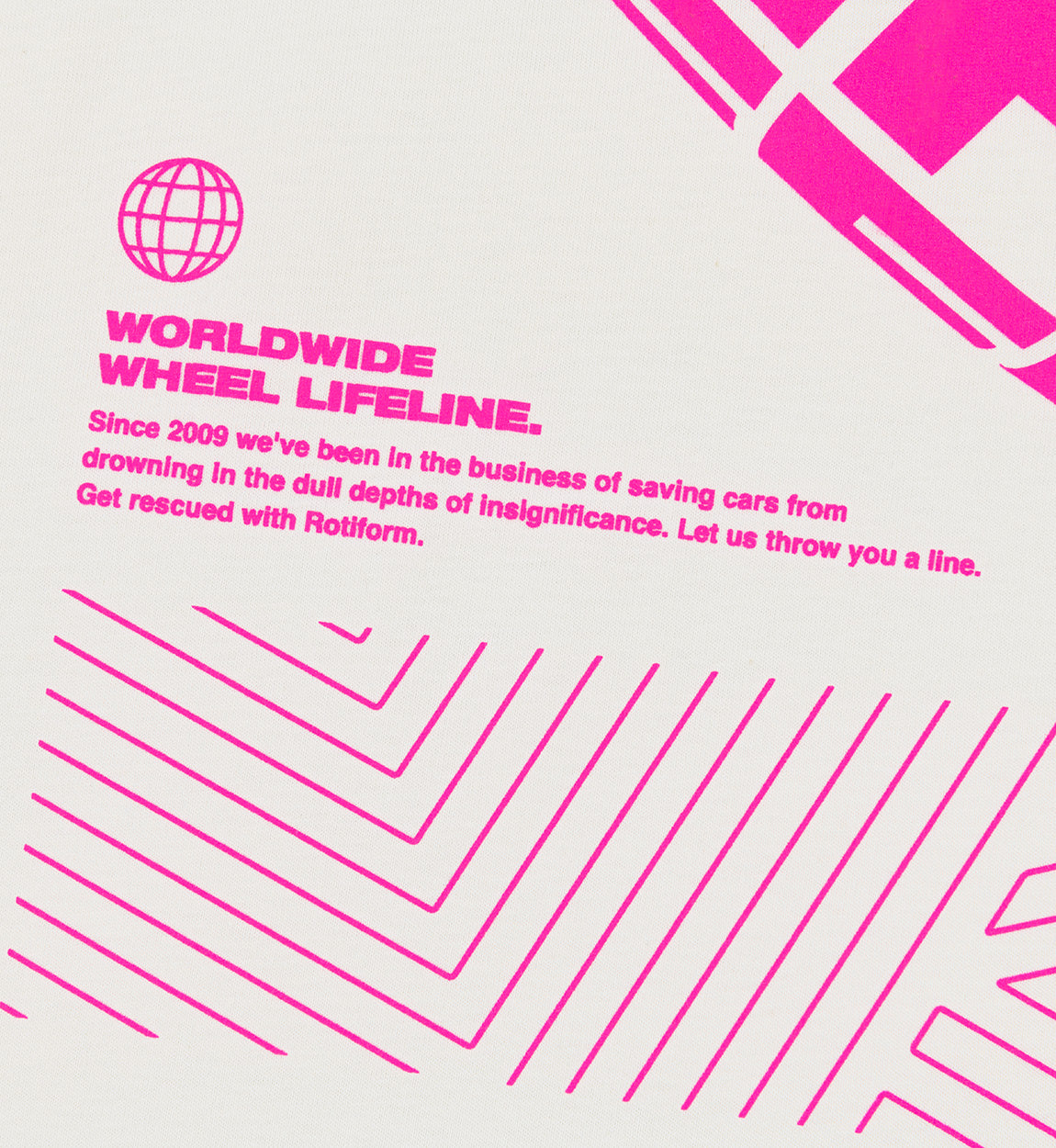 Rotiform MILLIONS SAVED Short Sleeve Tee featuring a bold graphic design on a black fabric.