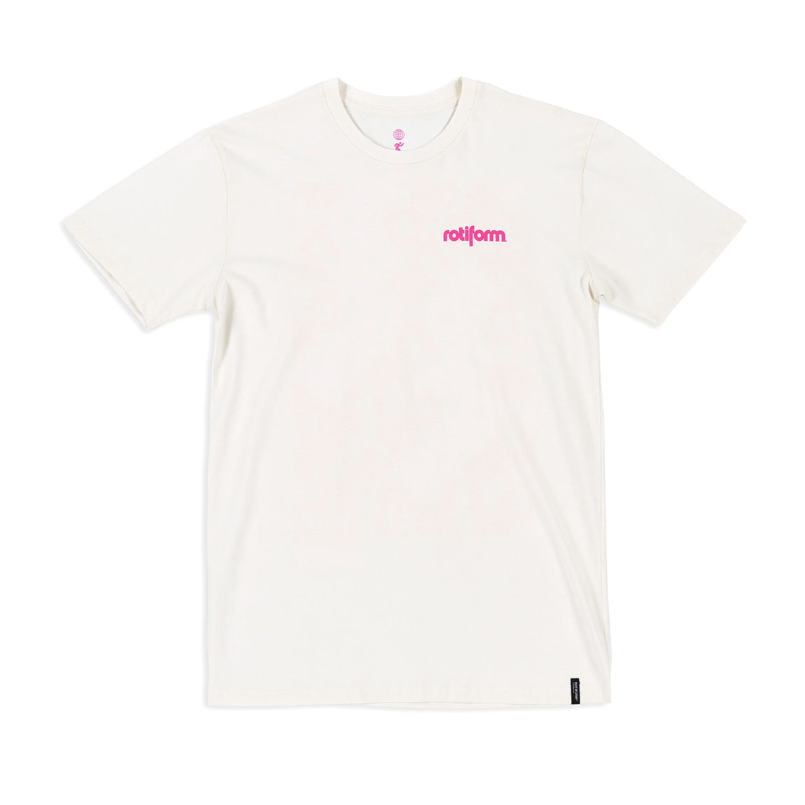 Rotiform DONUTS N DRIVERS Short Sleeve Tee in black, featuring white graphic design of donuts and driving elements on the front.