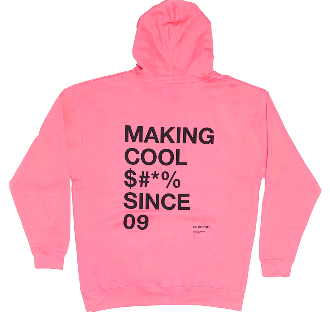 Black hoodie with "MAKING COOL $#*&" text design by Rotiform, featuring a stylish and casual look.