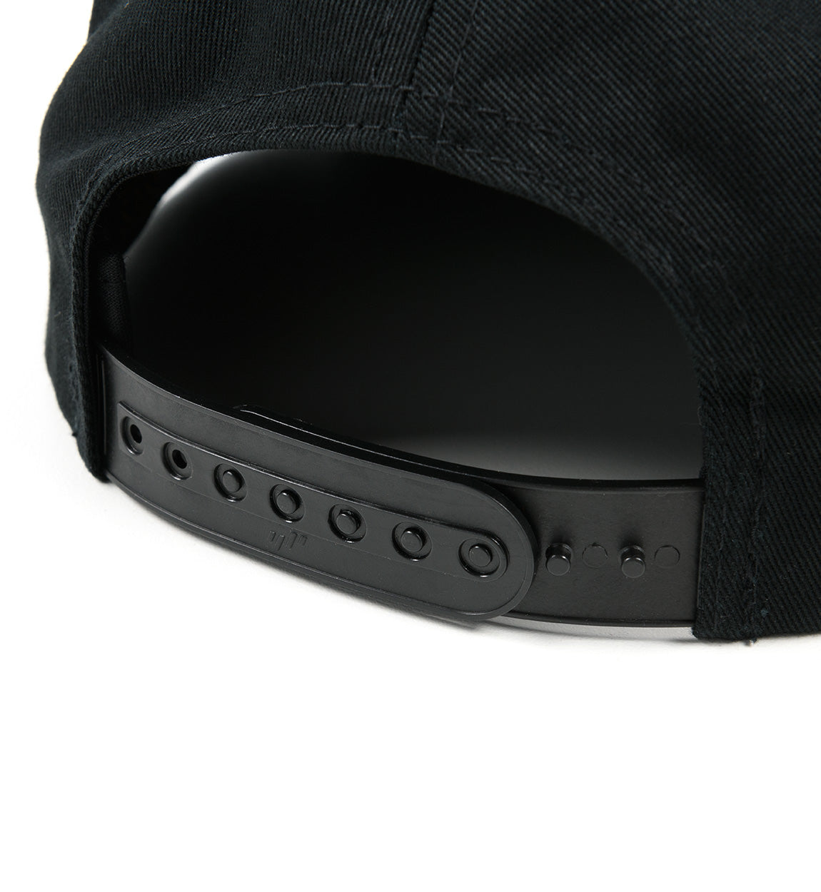 Rotiform STAPLE Snapback Hat in black and white with embroidered logo on the front.
