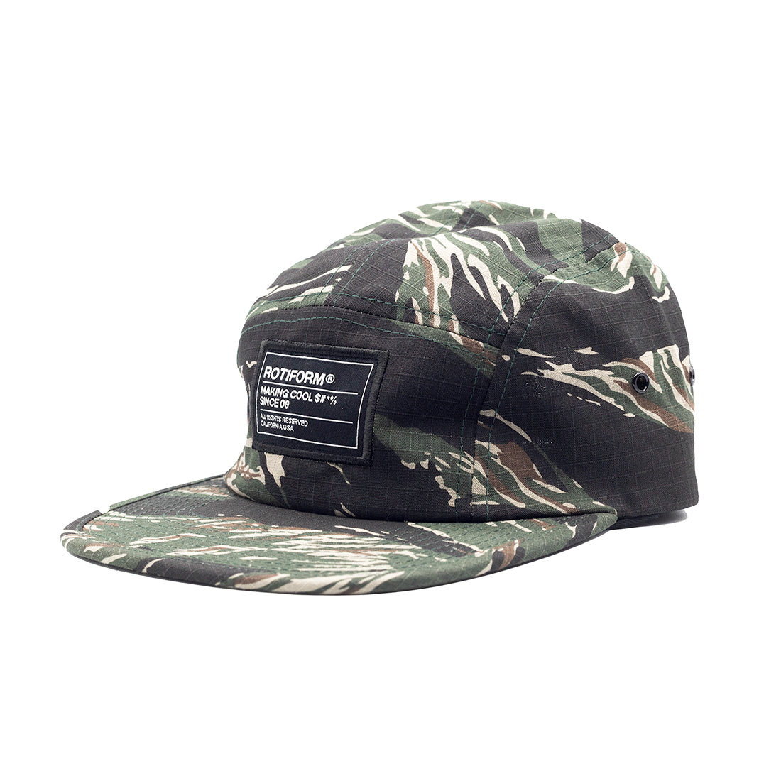 Rotiform "Making Cool $#*&" hat featuring a black design with bold white text, adjustable strap, and a stylish curved brim.