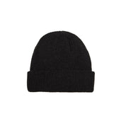 Rotiform Motorsports Division beanie in black featuring a white logo on the front and a ribbed knit design.