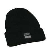 Black Rotiform SQUARE LABEL Beanie with a logo patch on the front.