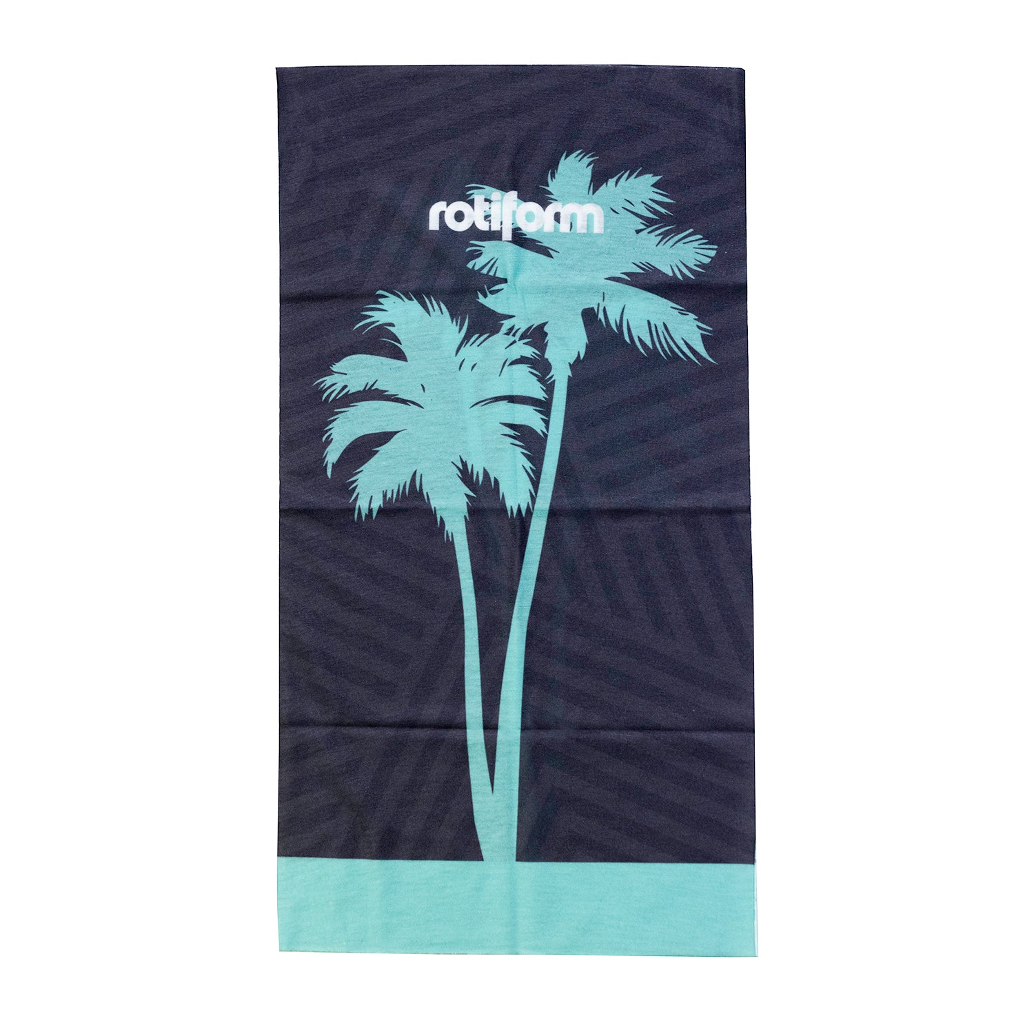 Rotiform STAPLE Neck Gaitor featuring a sleek black design with logo detailing, perfect for warmth and style during outdoor activities.