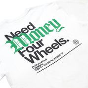 Rotiform NEED WHEELS Short Sleeve Tee in black with bold "NEED WHEELS" graphic design on the front.