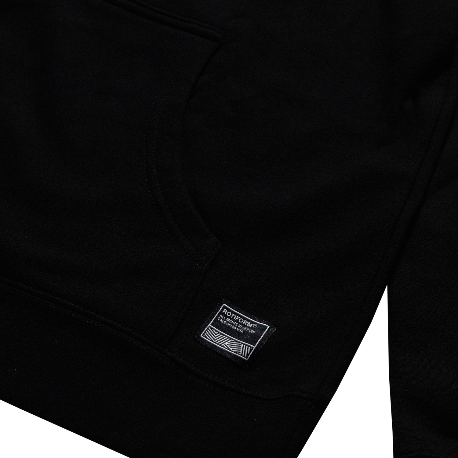 Rotiform NEED THAT PLUG Pullover Hoodie in black, featuring a bold graphic logo on the front and a comfortable, relaxed fit.