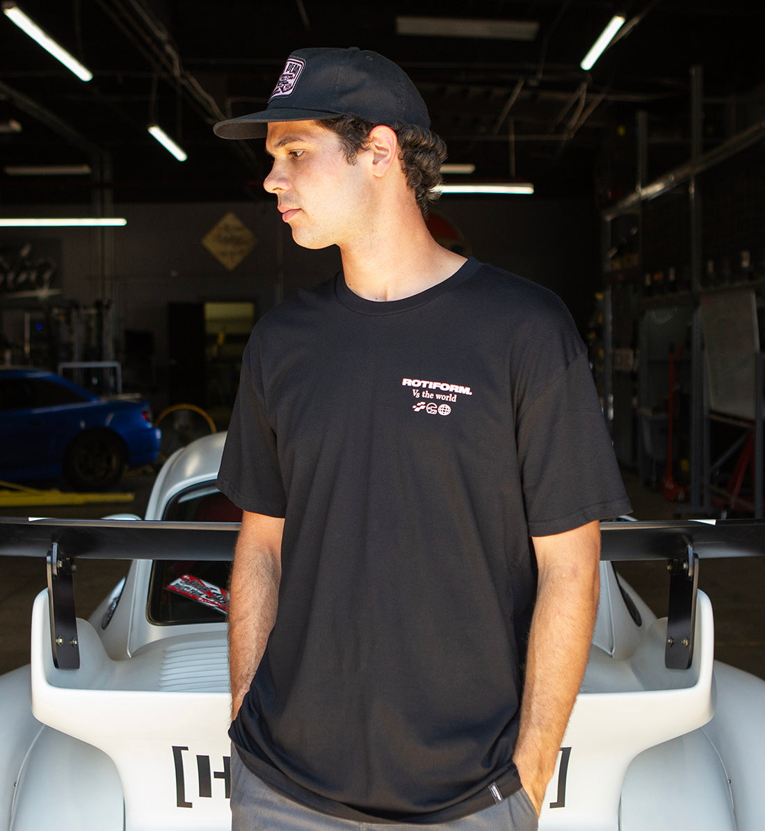 Black Rotiform FAST OR LAST short sleeve tee featuring a bold graphic design on the front.