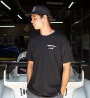 Black Rotiform FAST OR LAST short sleeve tee featuring a bold graphic design on the front.