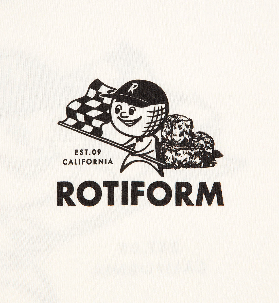 Rotiform Racing Gentlemen short sleeve tee in cream, featuring a stylish front graphic and a classic cut design.