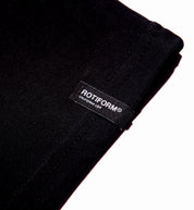 Black Rotiform FAST OR LAST short sleeve tee featuring a bold white logo and label detail.