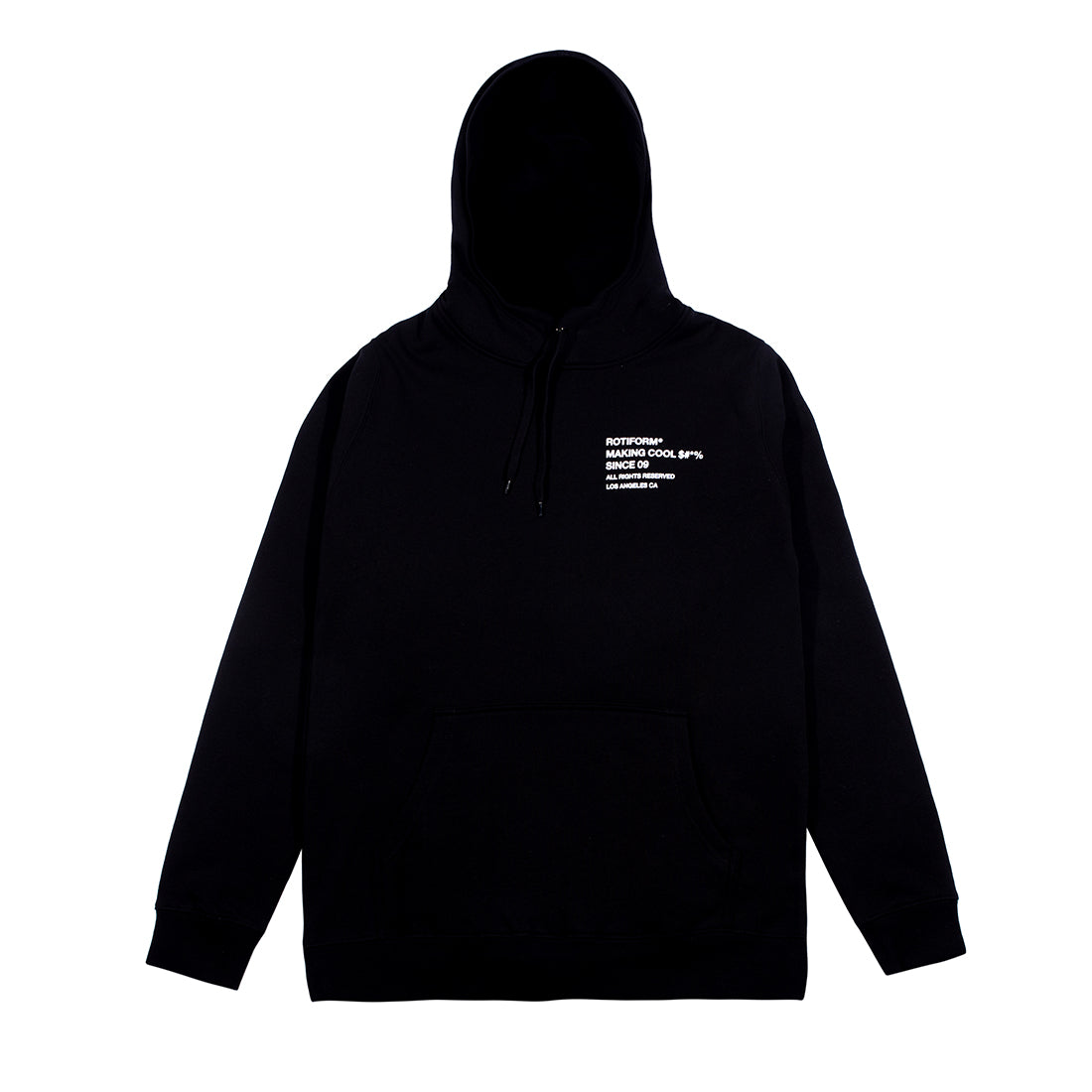 Black Rotiform hoodie featuring "MAKING COOL $#*&" graphic on the front.