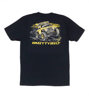 SmittyBilt TRAIL RATED Short Sleeve Tee featuring a rugged outdoor design and logo, perfect for adventure enthusiasts.