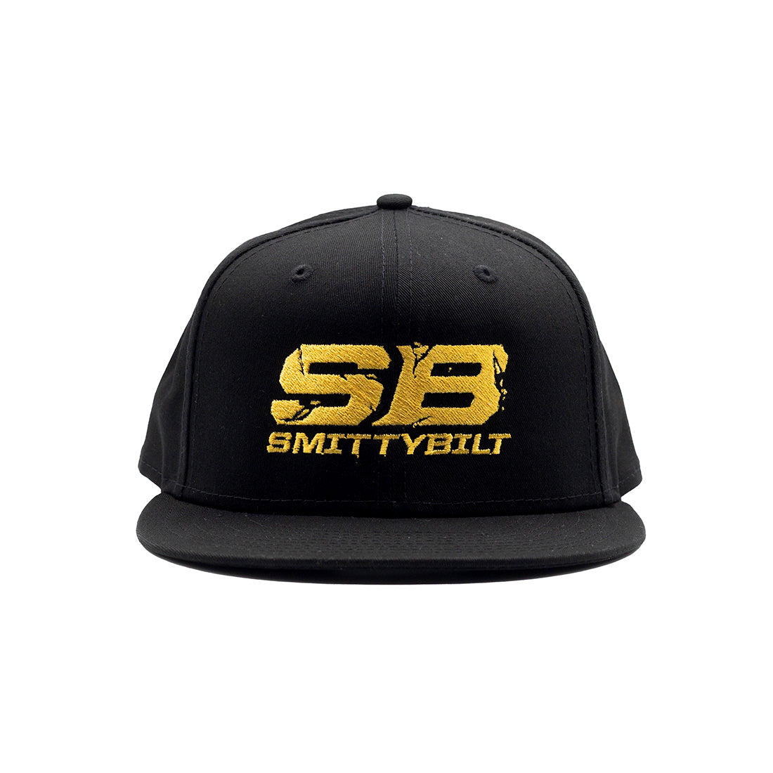 Smittybilt snapback hat featuring a classic logo, adjustable strap, and a stylish black and gray color scheme.