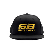 Smittybilt snapback hat featuring a classic logo, adjustable strap, and a stylish black and gray color scheme.