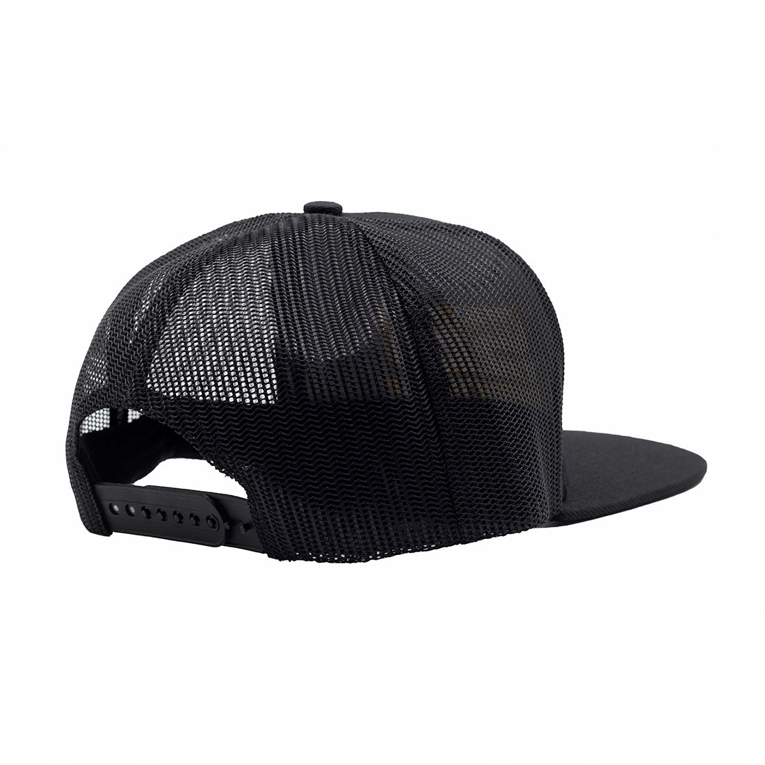Smittybilt Trucker Hat featuring a black front panel and mesh back, with an embroidered logo on the front.