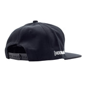 Black Hoonigan KB43VER 43i snapback hat with embroidered white logo on the side and adjustable strap at the back.