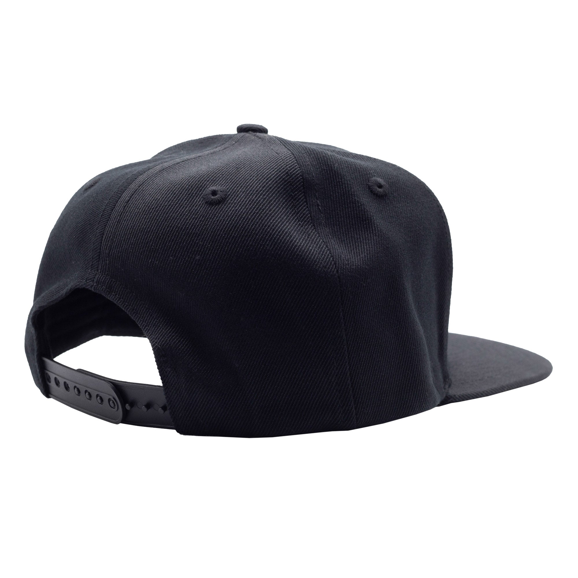 Black snapback hat with "Hoonigan BRACKET X LOGO" embroidered on the front, adjustable strap, and structured crown.