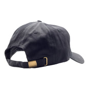 Black unstructured strapback hat with a curved brim, adjustable strap, and gold-tone hardware, featuring "Rotiform MAKING COOL S#*%" embroidery.