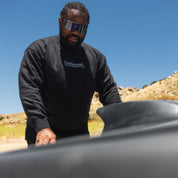 Hoonigan HALFTONE Pullover Sweatshirt featuring a bold graphic design and a comfortable fit, suitable for casual wear.