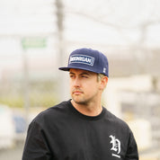 Black Hoonigan CENSOR BAR Snapback Hat featuring a bold white logo on the front panel.