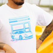 Hoonigan KWIK STOP Short Sleeve Tee in black featuring a bold graphic logo on the front.