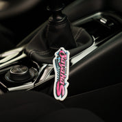 Hoonigan x Sayaka Air Freshener in blue, 4.75 inches tall, featuring a stylized graphic design.