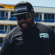 Black snapback hat featuring a bold Hoonigan CENSOR BAR graphic on the front.